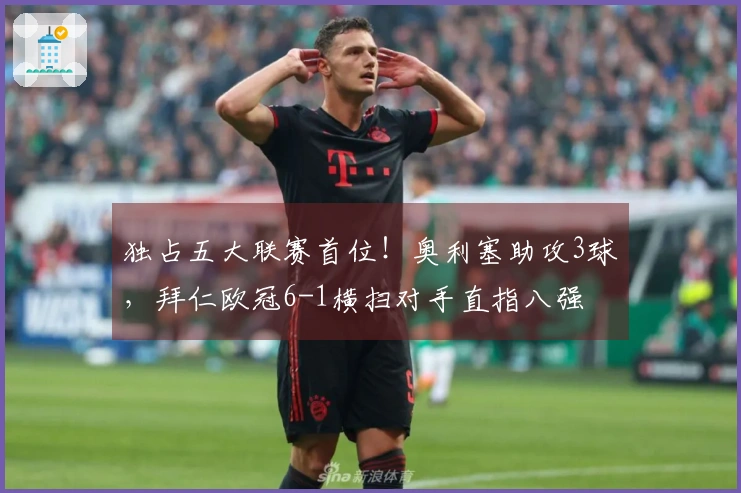 独占五大联赛首位！奥利塞助攻3球，拜仁欧冠6-1横扫对手直指八强